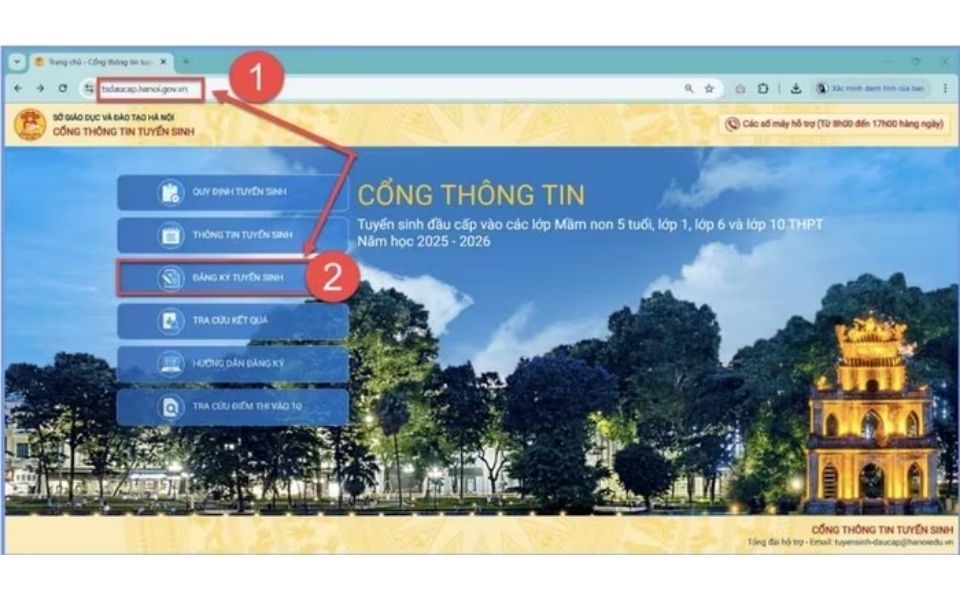 Điều chỉnh nguyện vọng nhập học trực tuyến 