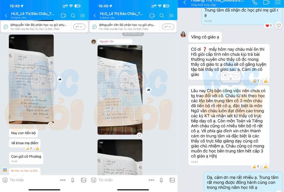 Feedback của khách hàng khi học tại Học là GIỏi