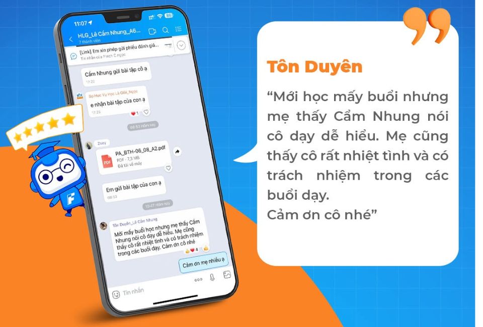 Feedback của khách hàng khi học tại Học là GIỏi 3
