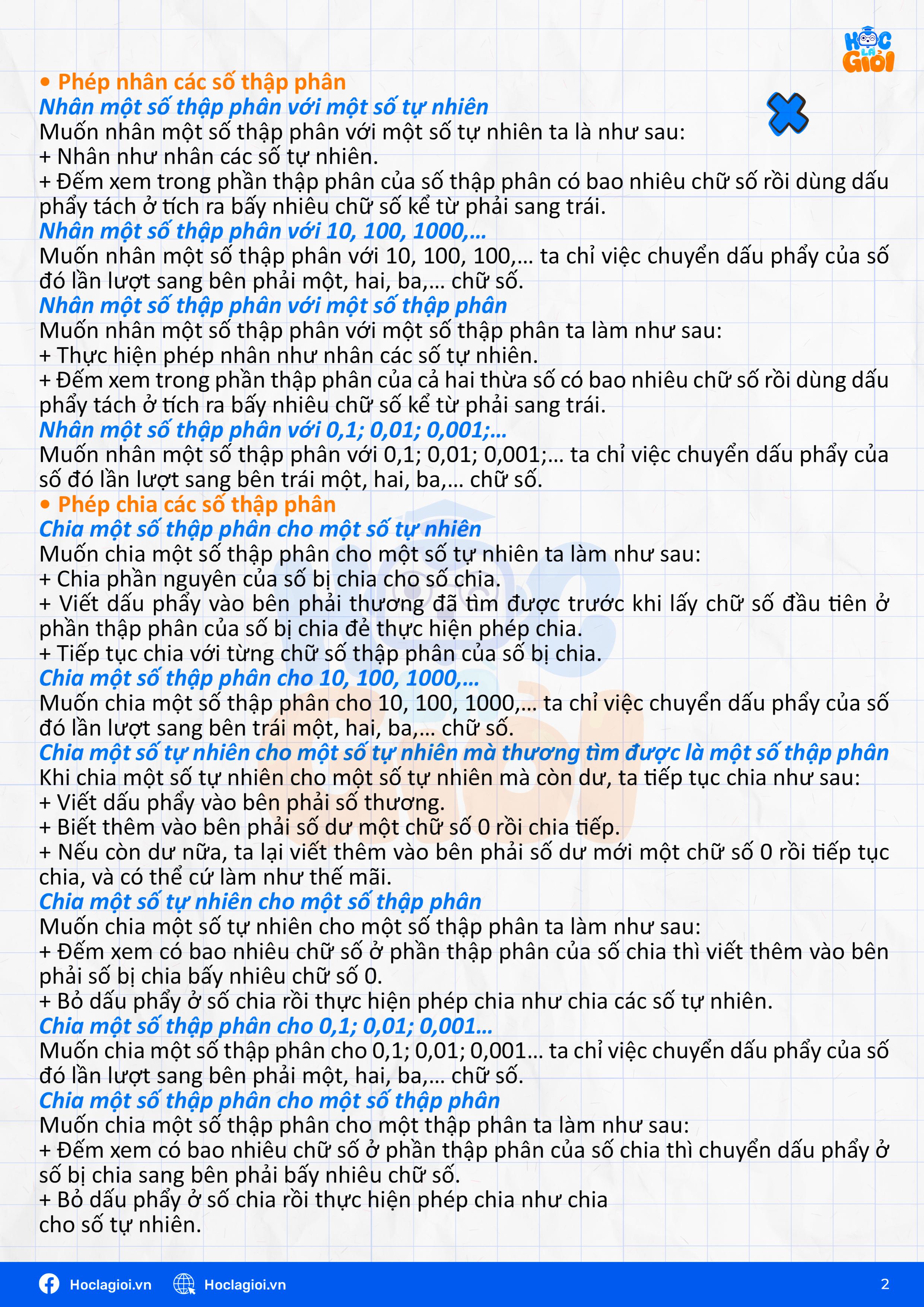 kiến thức toán 5 trọng tâm
