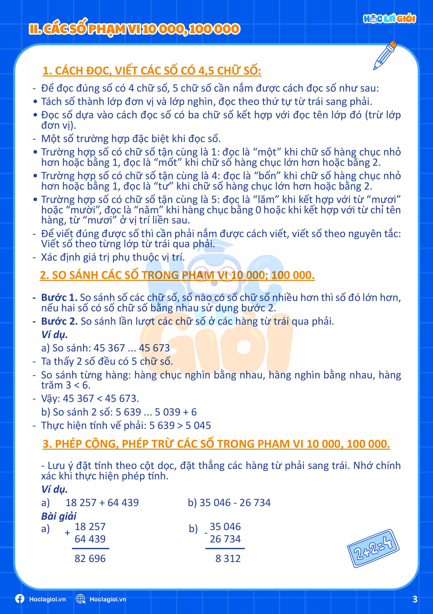 trọng tâm kiến thức toán 3