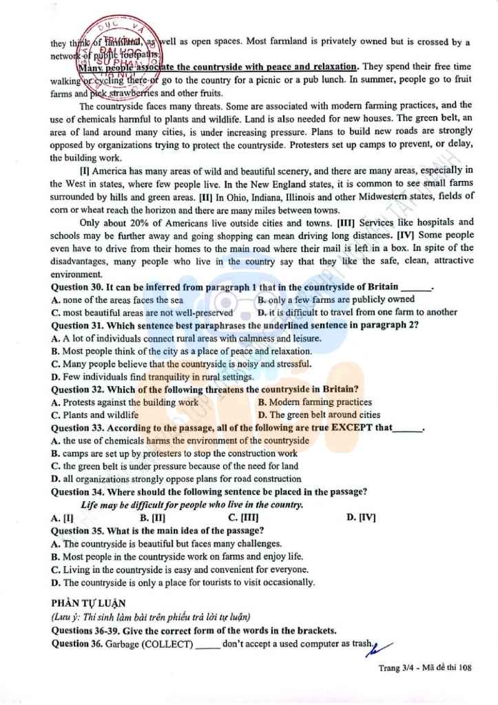 Đề thi và đáp án vào 10 trường THCS&THPT Nguyễn Tất Thành - Hà Nội 2025-2026