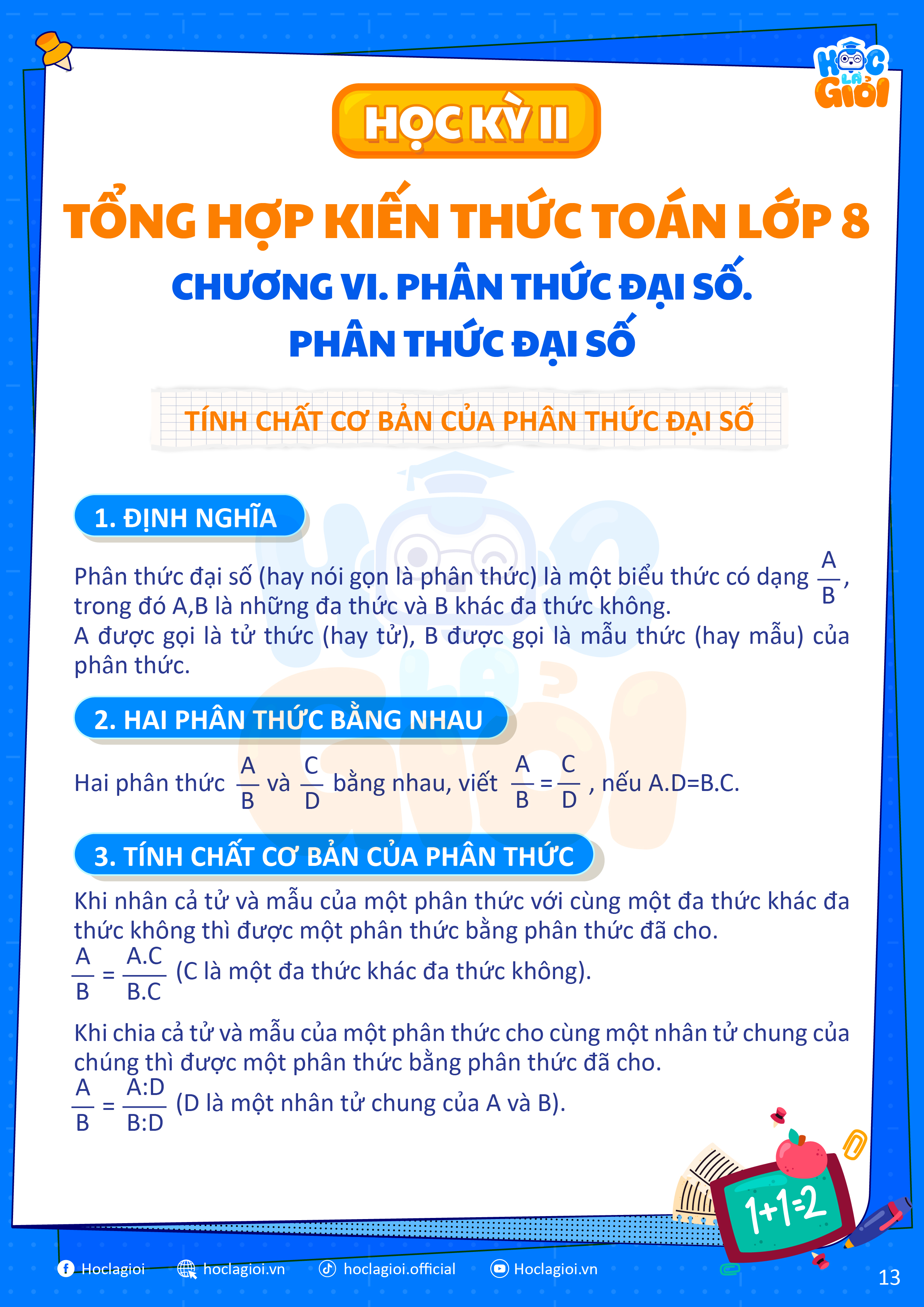 phân thức đại số toán 8