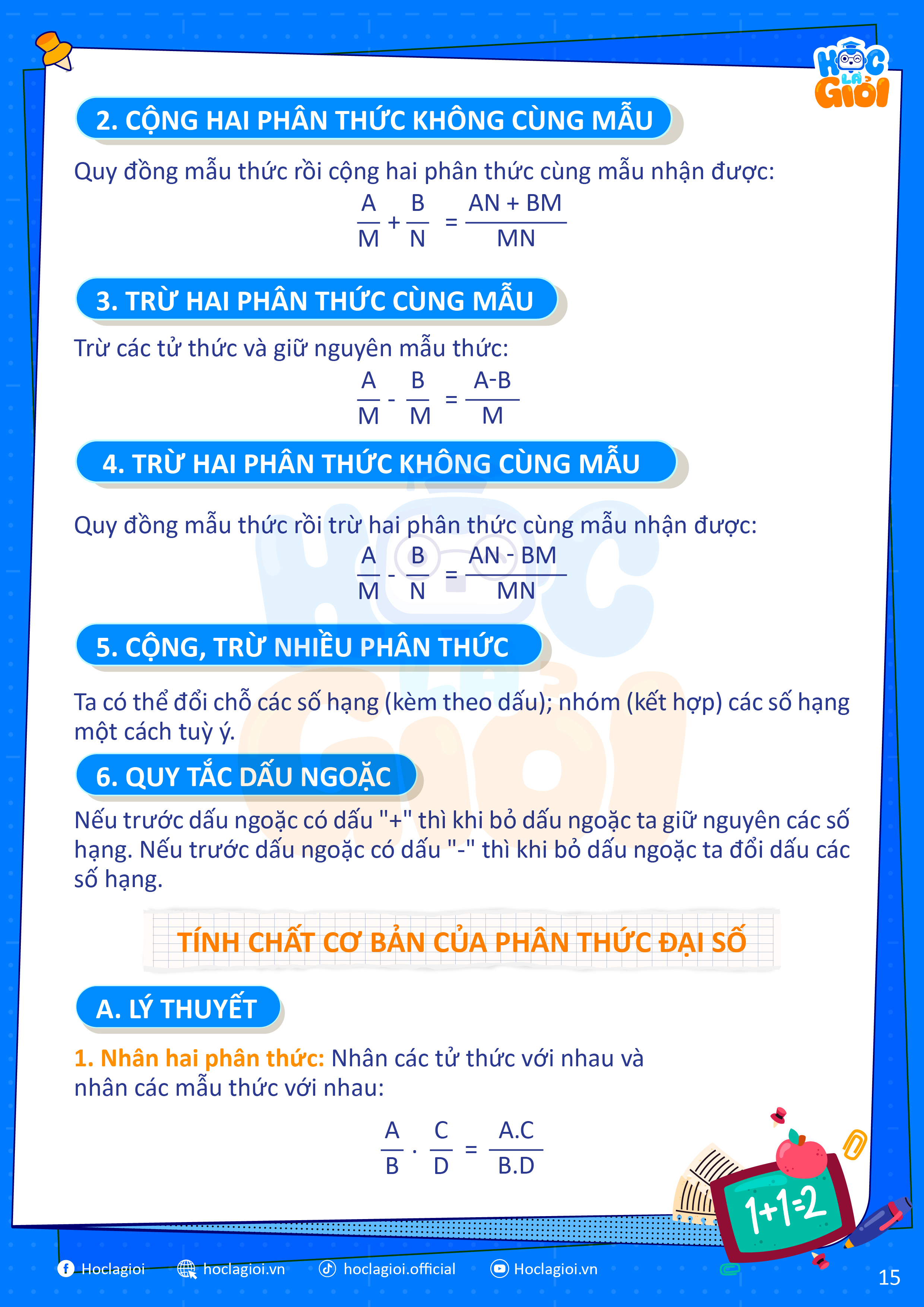 cộng trừ nhân chia phân thức