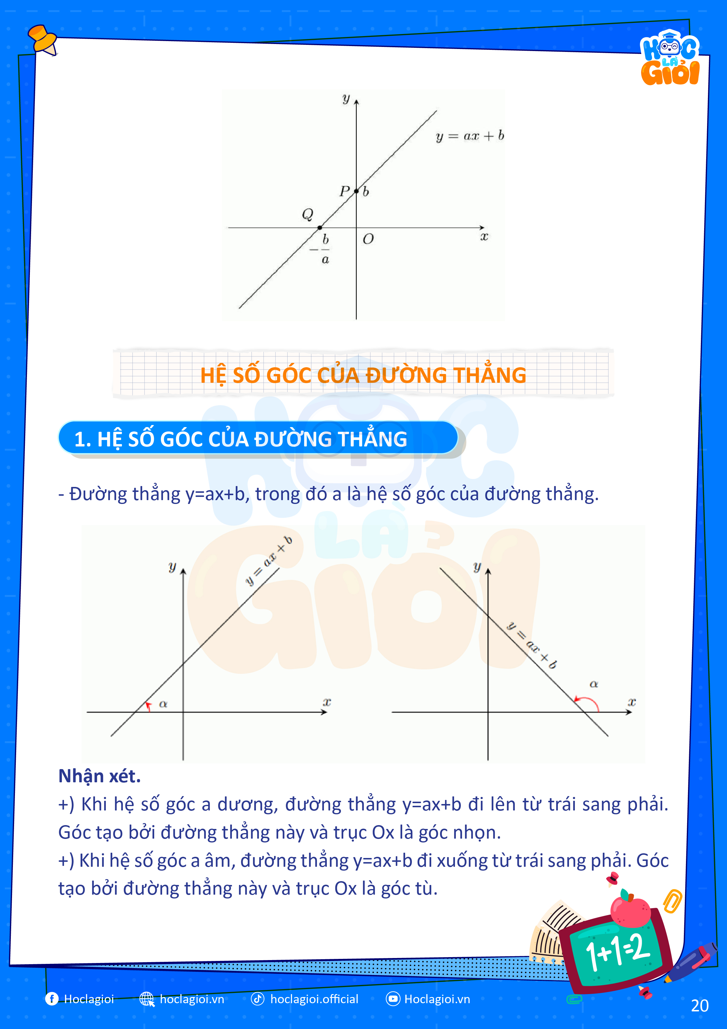 đồ thị hàm số bậc nhất