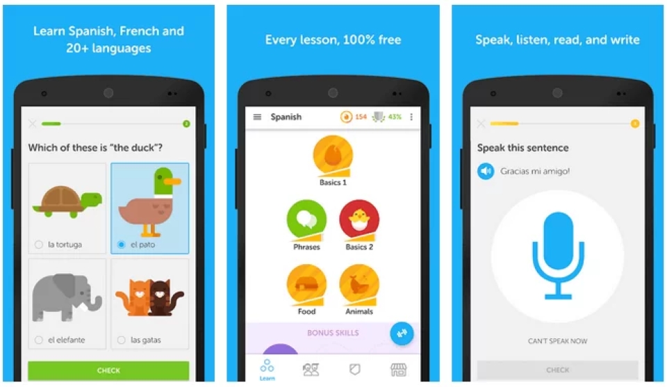app học tiếng anh 4 kĩ năng