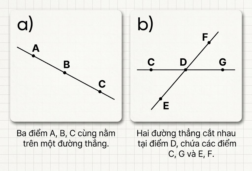 Mối quan hệ của 3 điểm thẳng hàng