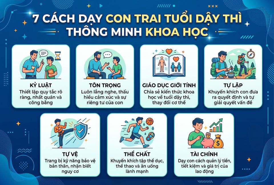 7 cách dạy con trai tuổi dậy thì thông minh khoa học