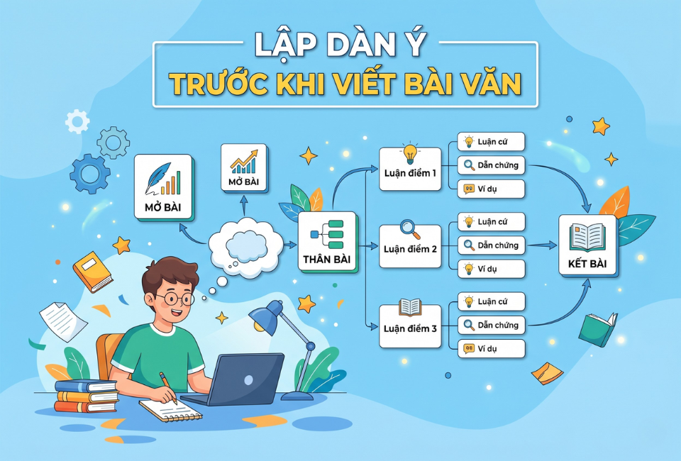 Lập dàn ý trước khi viết bài văn