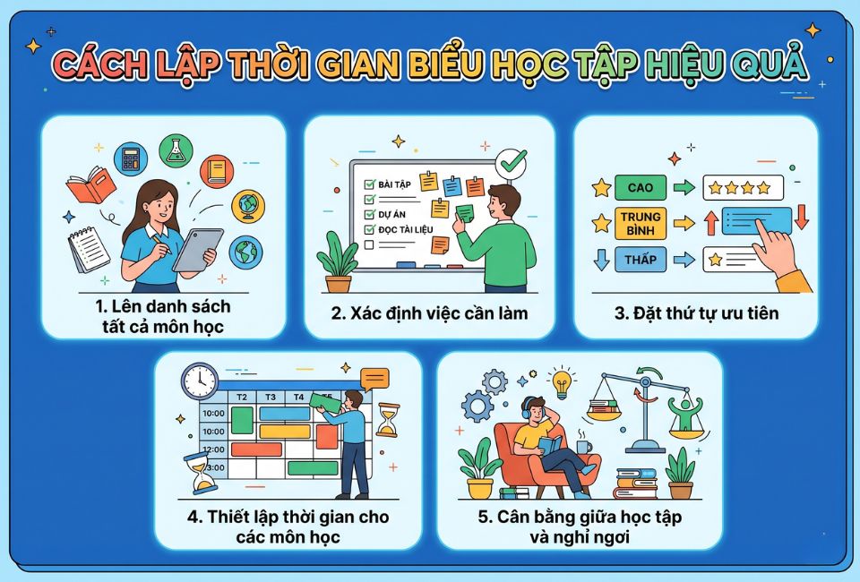 Cách lập thời gian biểu học tập hiệu quả