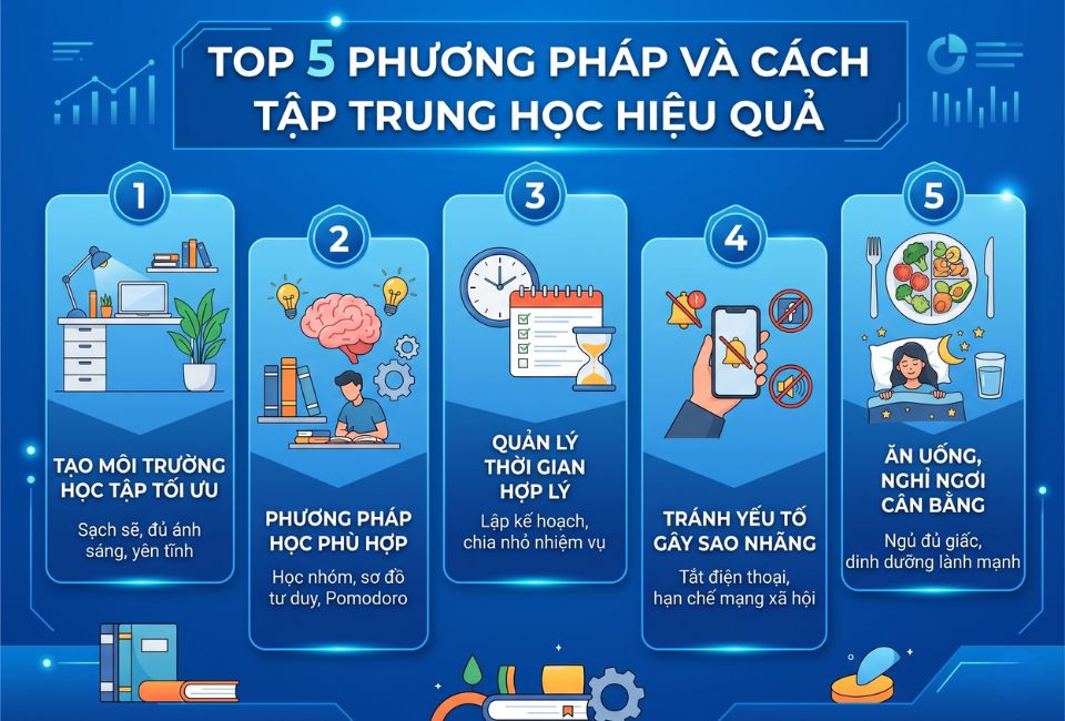 Top 5 phương pháp và cách tập trung học hiệu quả