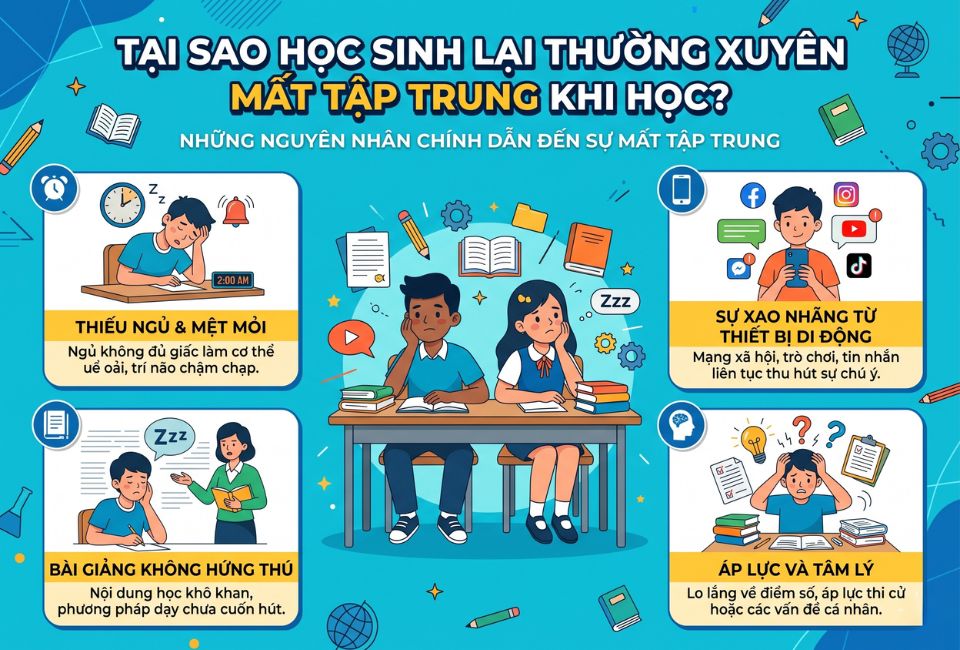 Tại sao học sinh lại thường xuyên mất tập trung khi học?