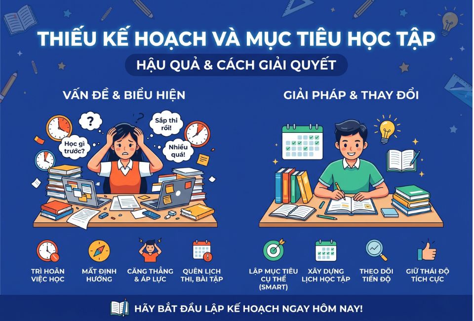 Thiếu kế hoạch và mục tiêu học tập