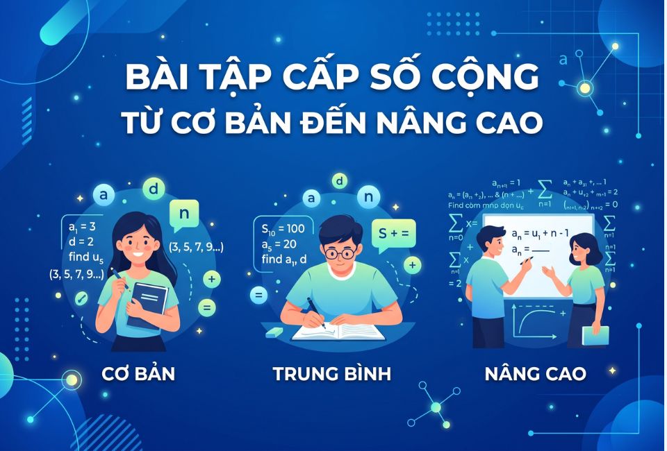 Bài tập cấp số cộng từ cơ bản đến nâng cao