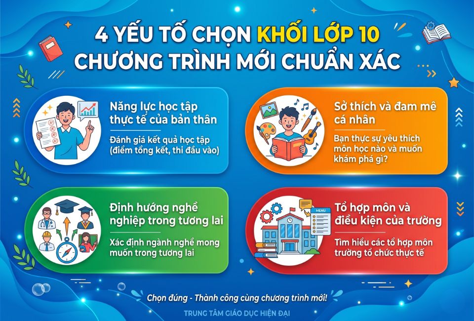 4 yếu tố chọn khối lớp 10 chương trình mới chuẩn xác