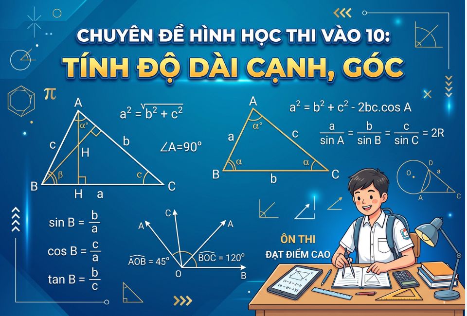 Chuyên đề hình học thi vào 10 - Tính độ dài cạnh, góc