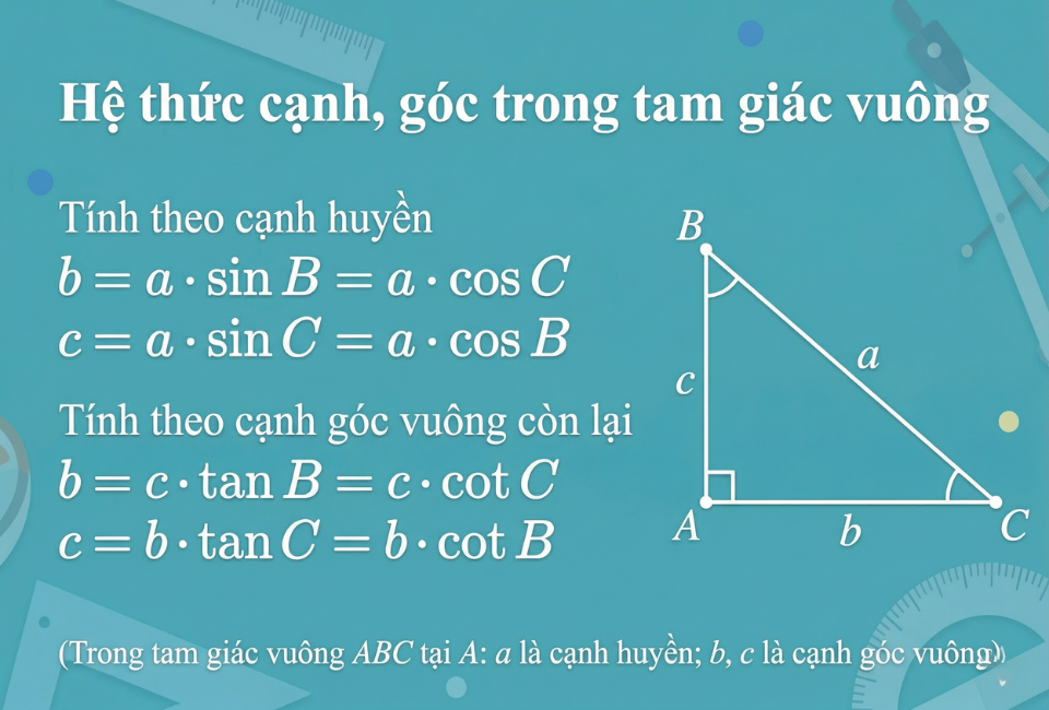 Hệ thức cạnh, góc trong tam giác vuông
