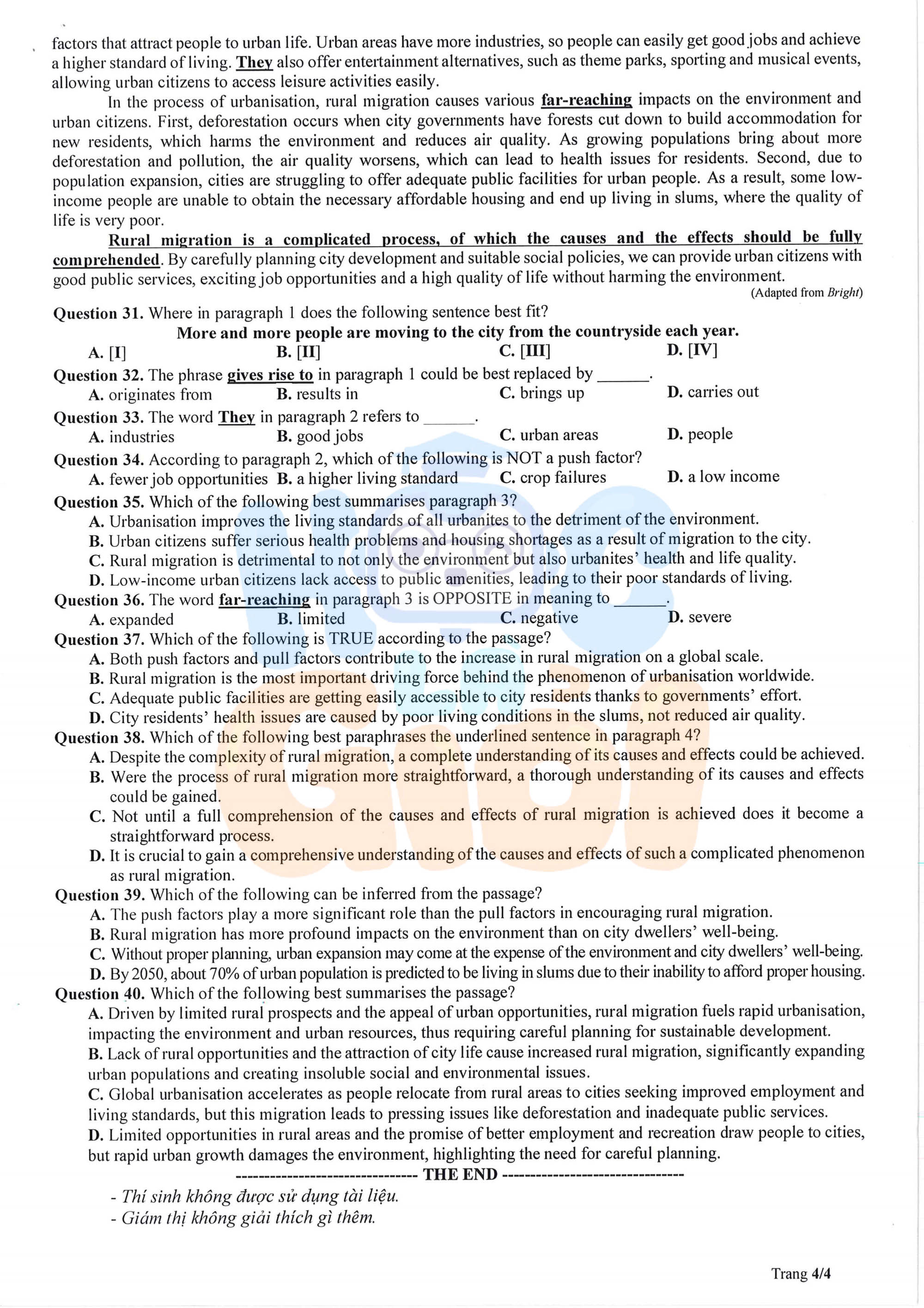 Đề minh họa môn Tiếng Anh THPT quốc gia 2025-2026