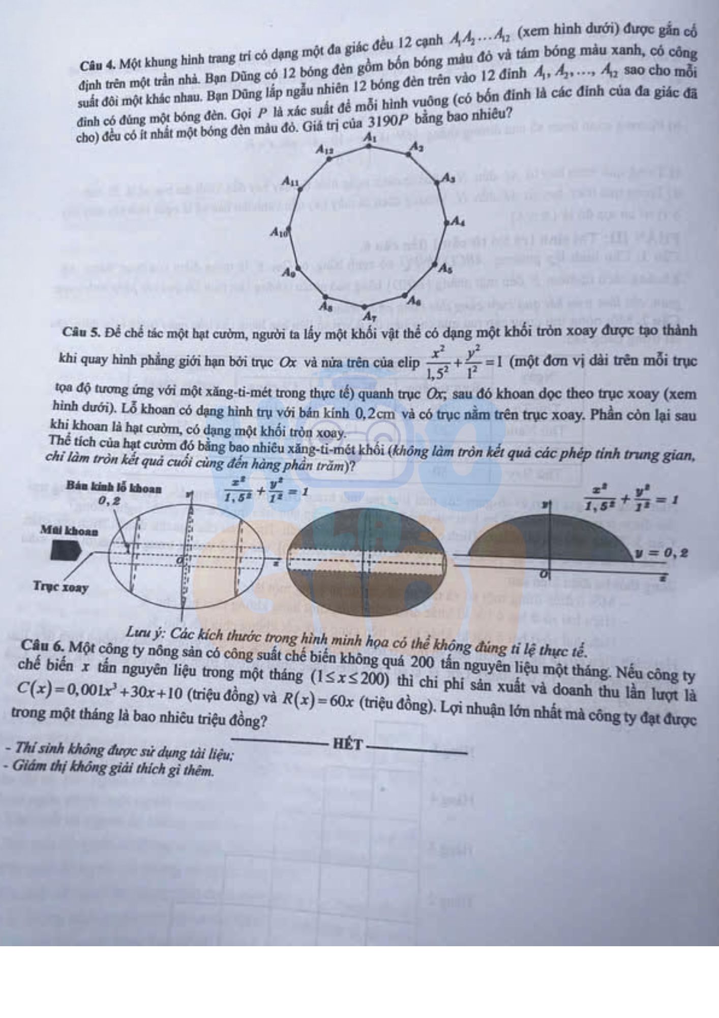 Đề Toán mã 0113