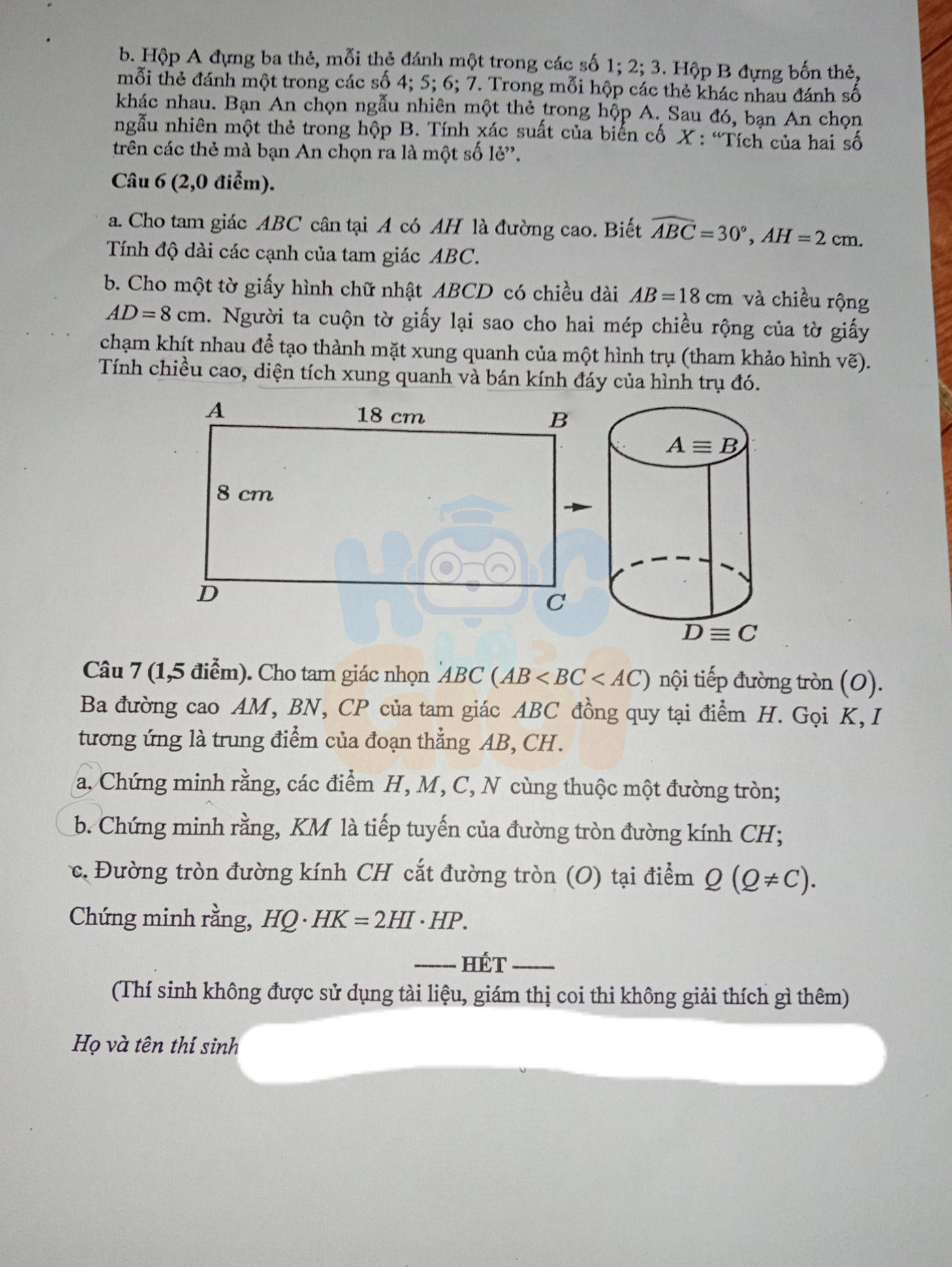 Đề thi môn Toán vào 10 Thái Nguyên 2026-2027