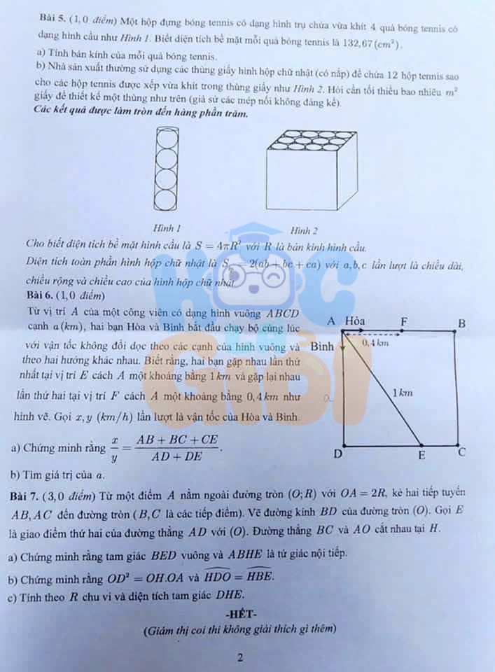 Đề thi môn Toán vào 10 TP.HCM 2025-2026