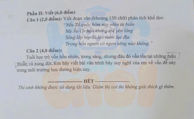 Đề thi và đáp án môn Văn vào 10 Lai Châu 2026-2027