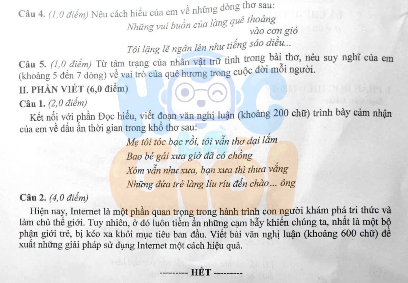Đề thi môn Ngữ Văn vào 10 Gia Lai 2026-2027