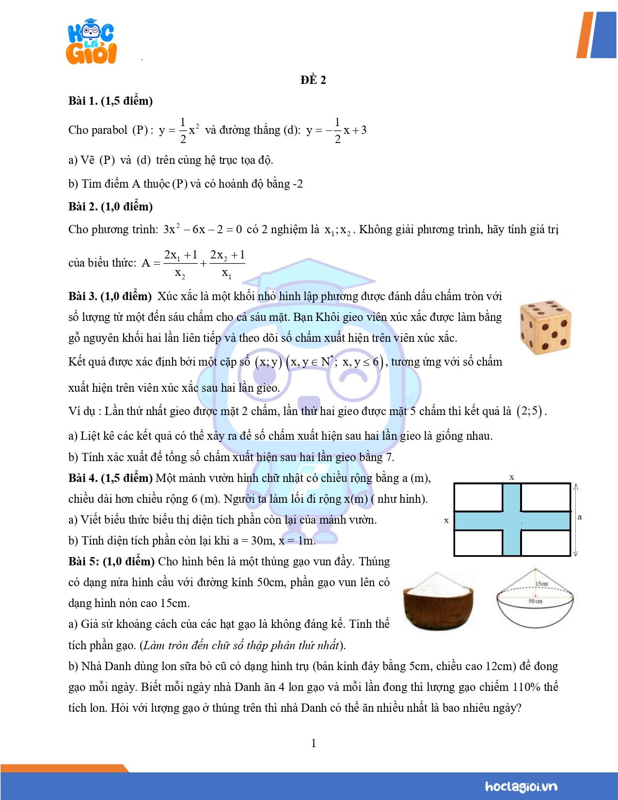 Đề 2 bộ đề ôn cuối kì 2 Toán 9 Cánh diều 01