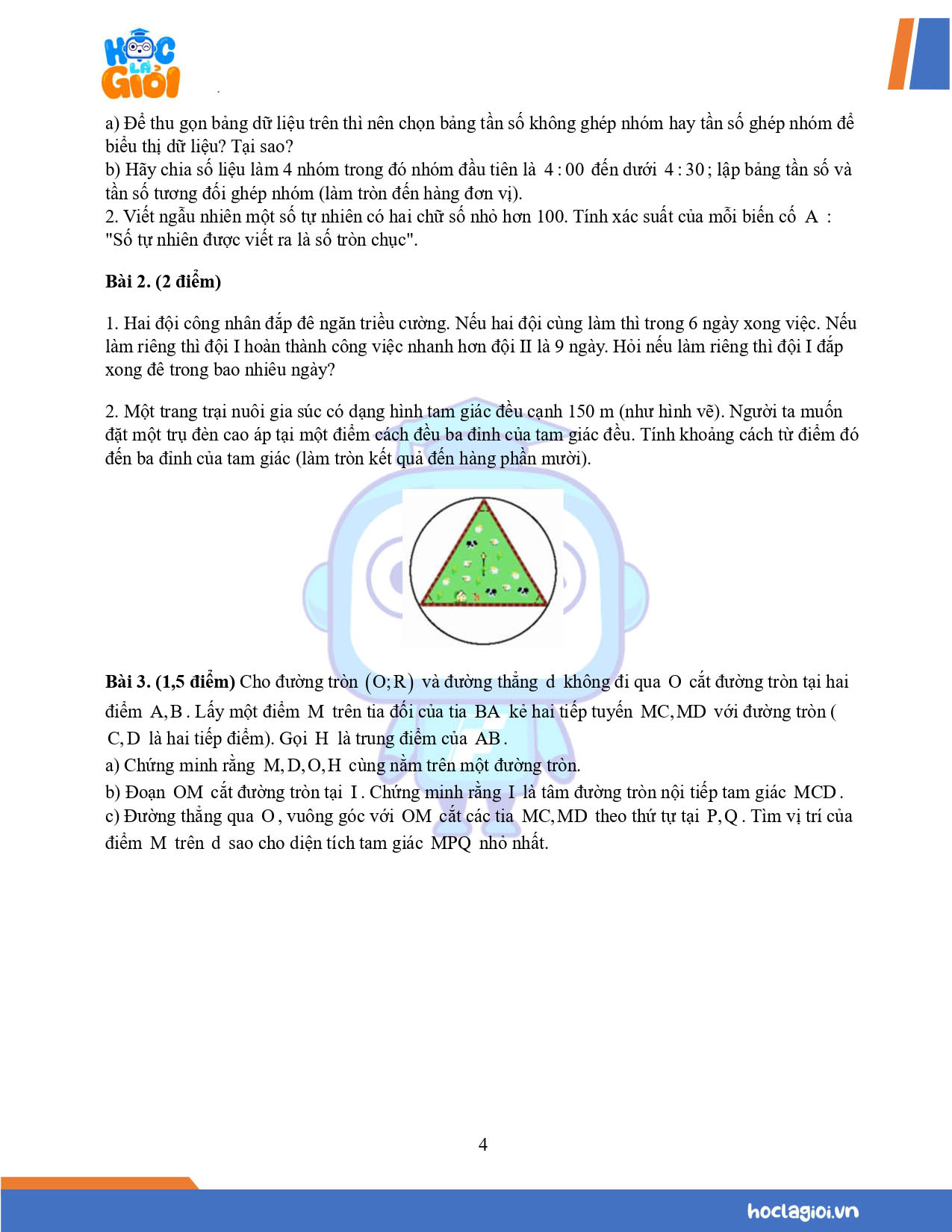 Đề 3 bộ đề ôn cuối kì 2 Toán 9 Cánh diều 04