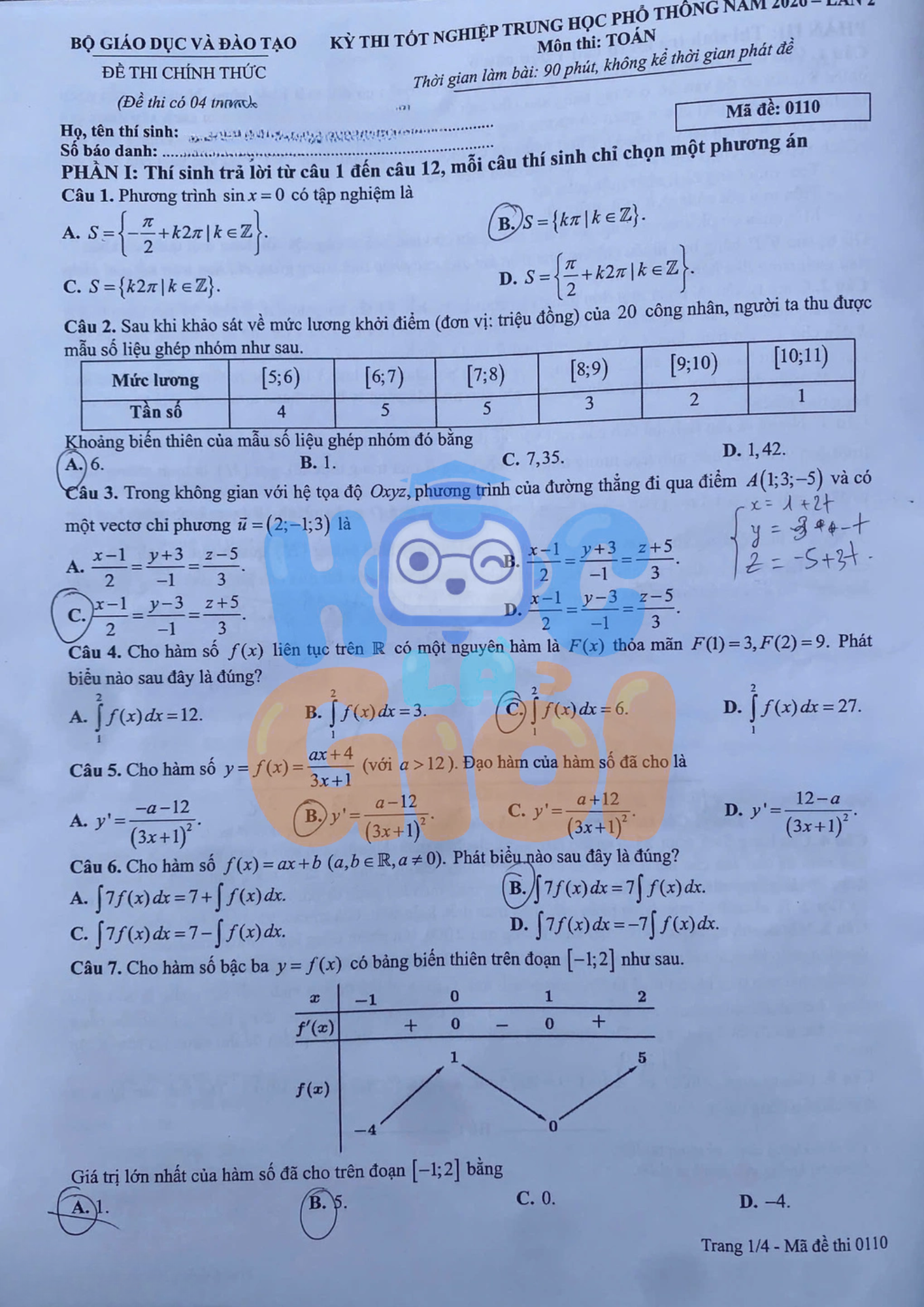 Đề thi Toán lần 2 tại Chuyên Tuyên Quang