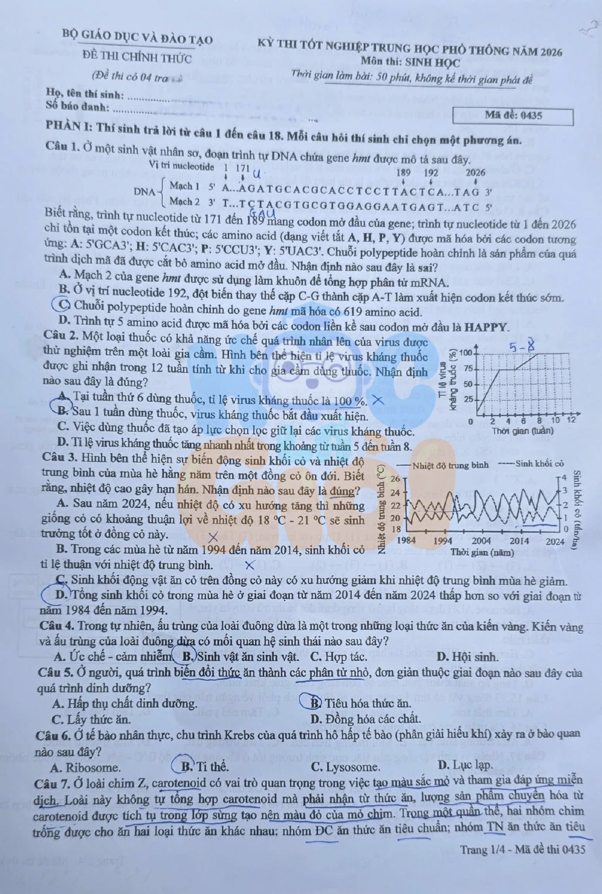 Đề thi môn Hóa học THPT 2026