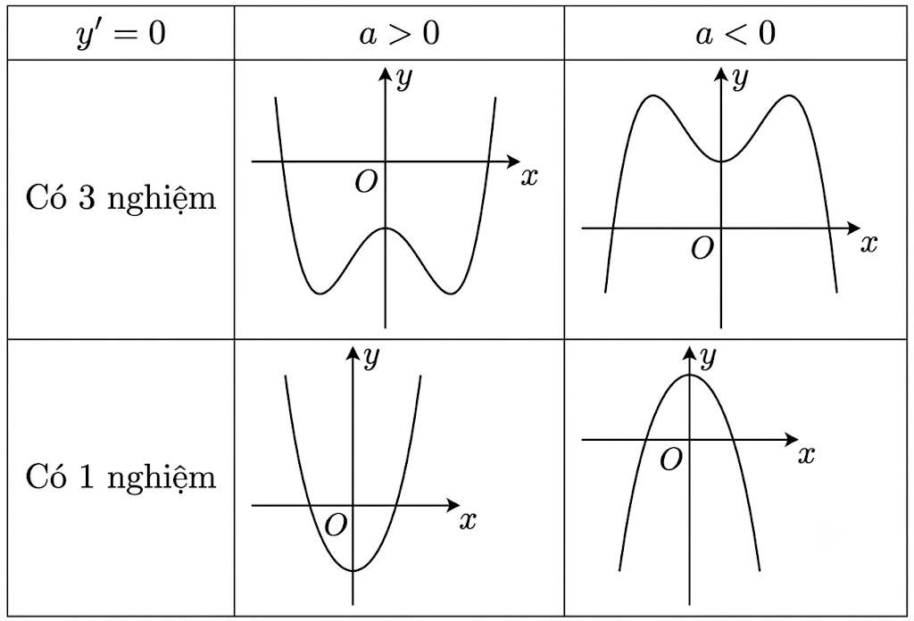 Khảo sát sự biến thiên của hàm số bậc 4