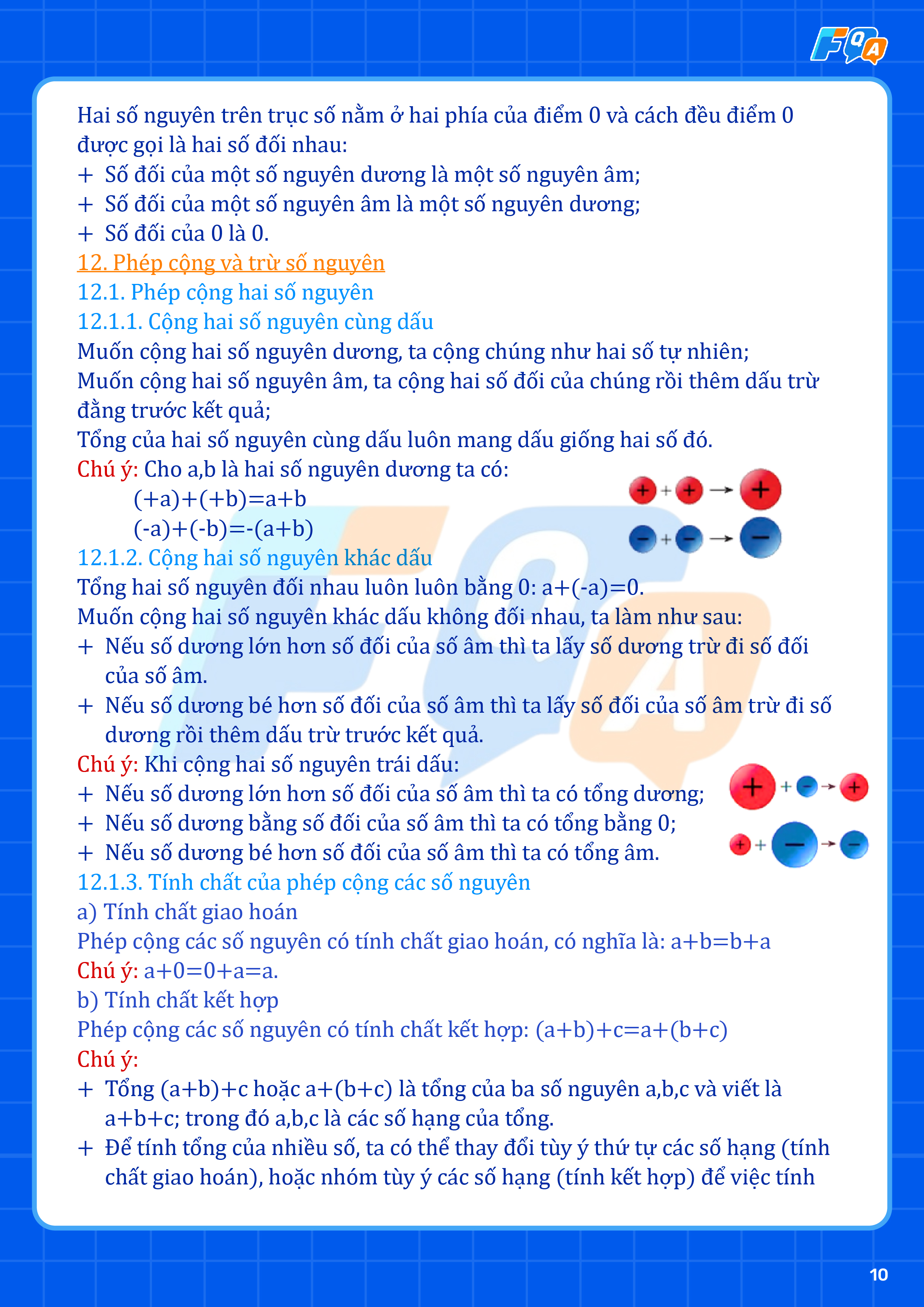 Phép công trừ số nguyên