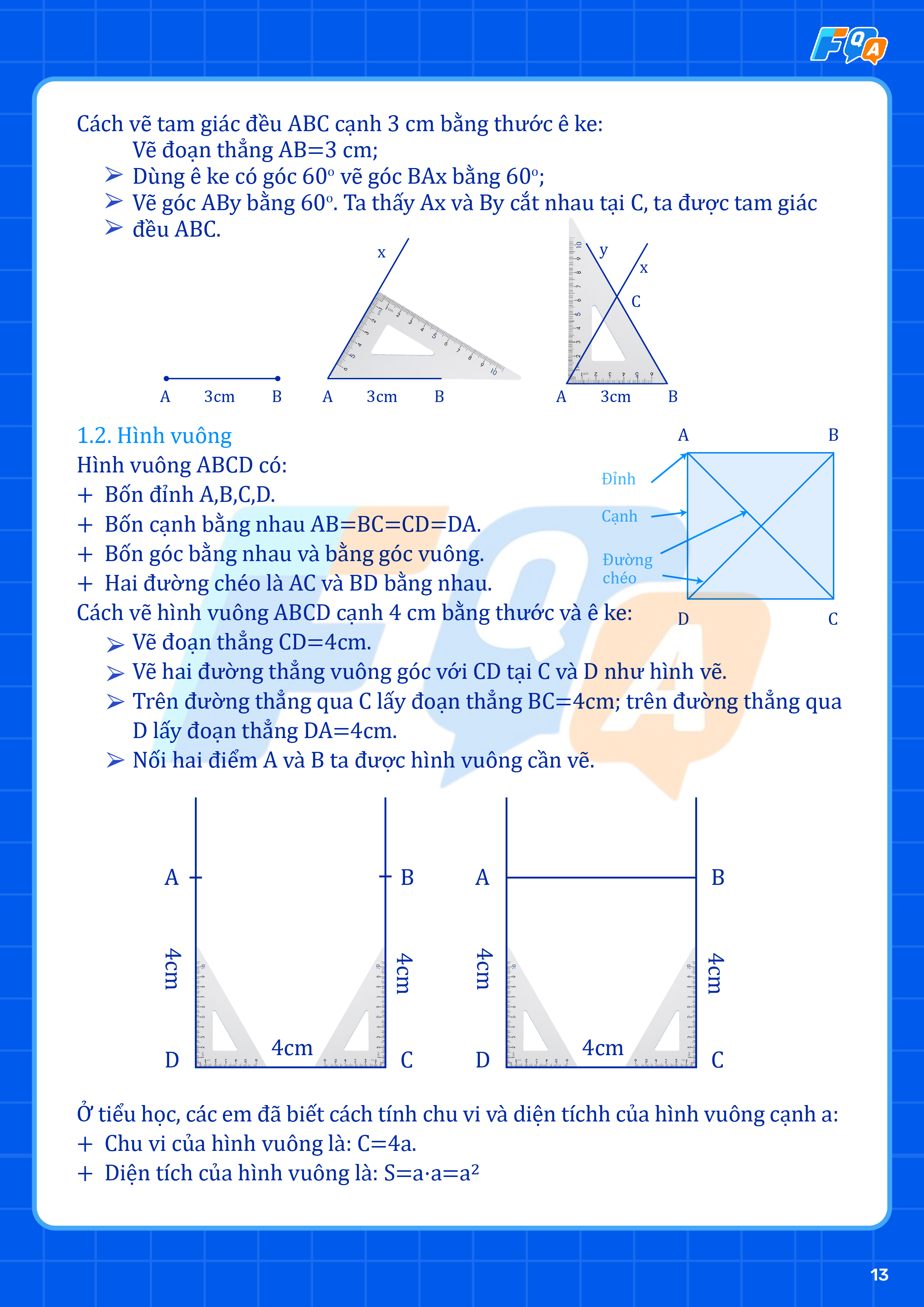 kiến thức hình vuông toán 6