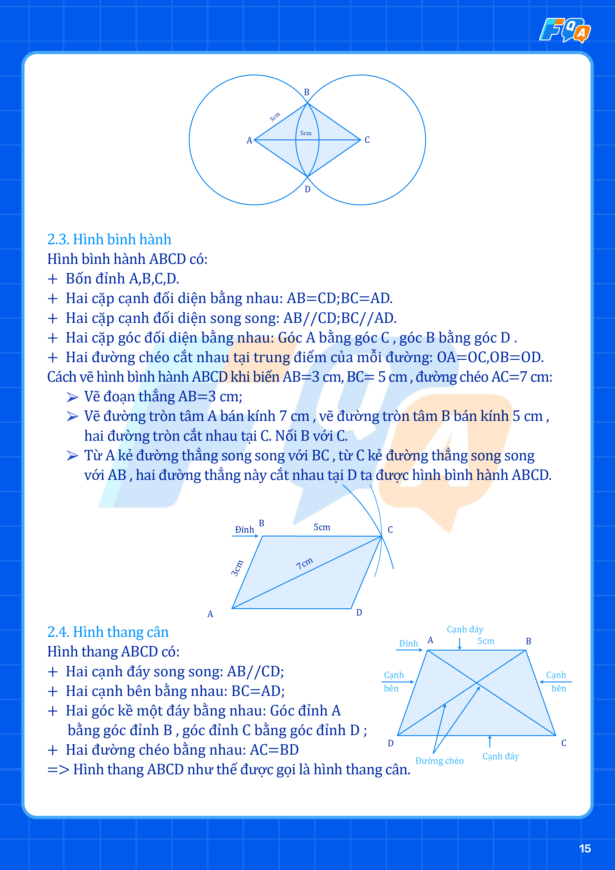 kiến thức hình bình hành toán lớp 6