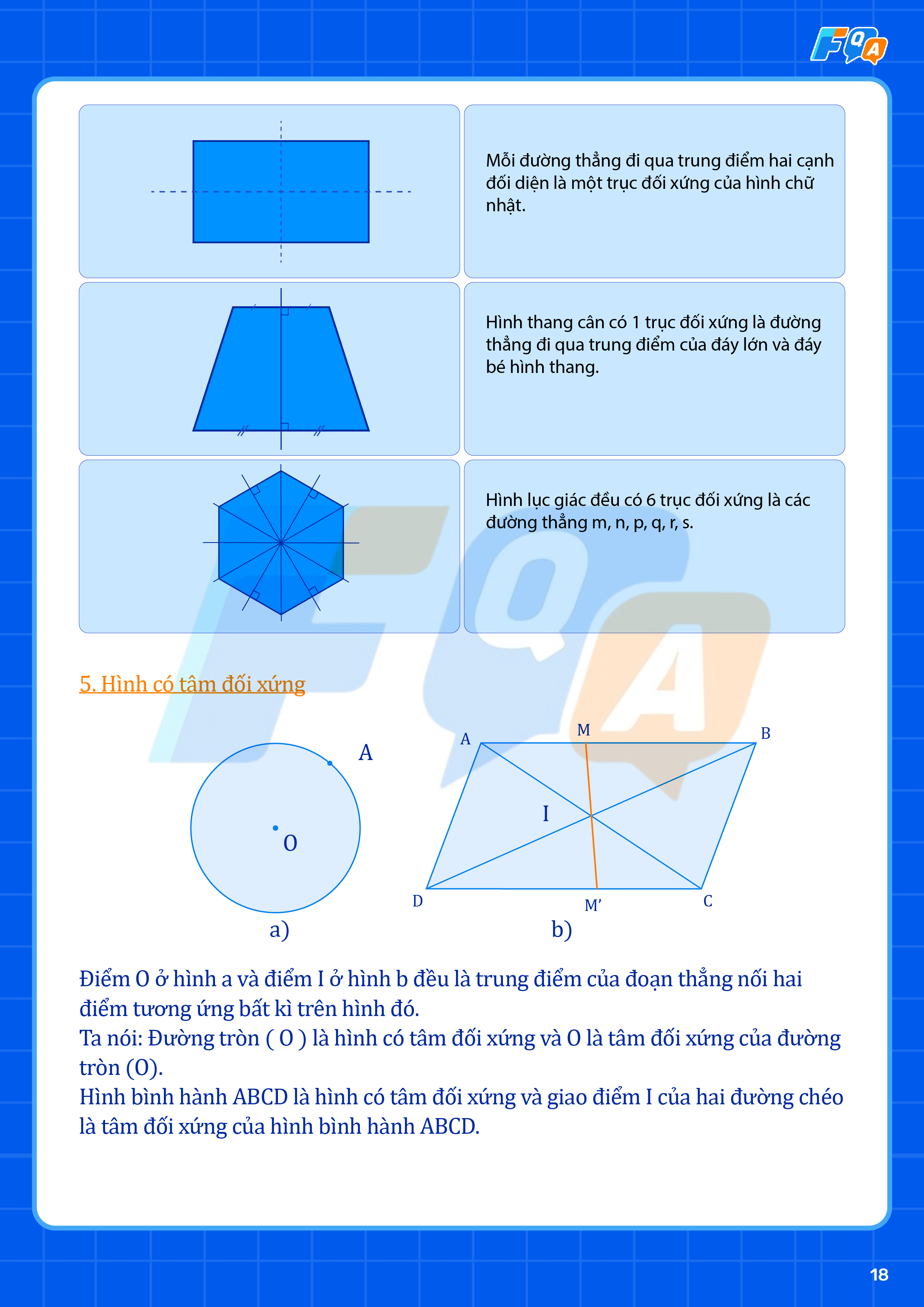 hình có tâm đối xứng lớp 6