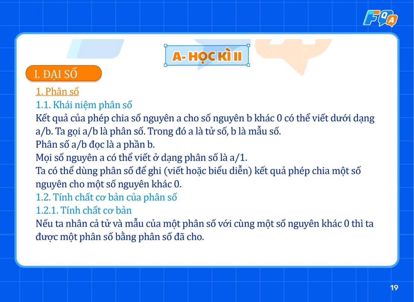 Phần đại số học kỳ 2 lớp 6