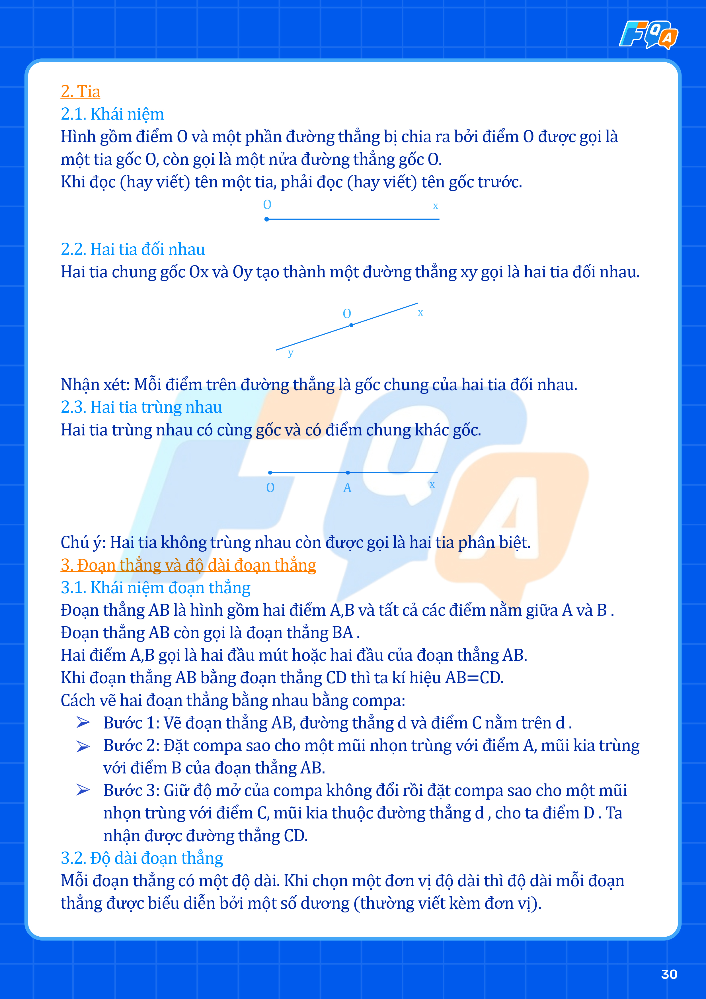 kiến thức về tia lớp 6