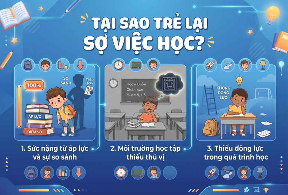 Tại sao trẻ lại sợ việc học?