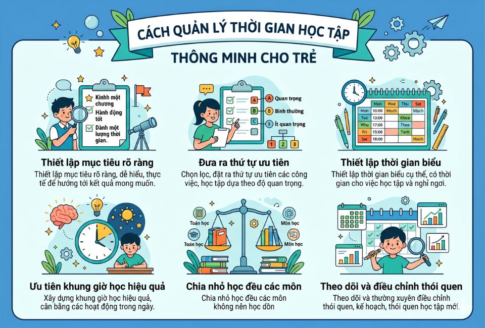 Cách quản lý thời gian học tập thông minh cho trẻ