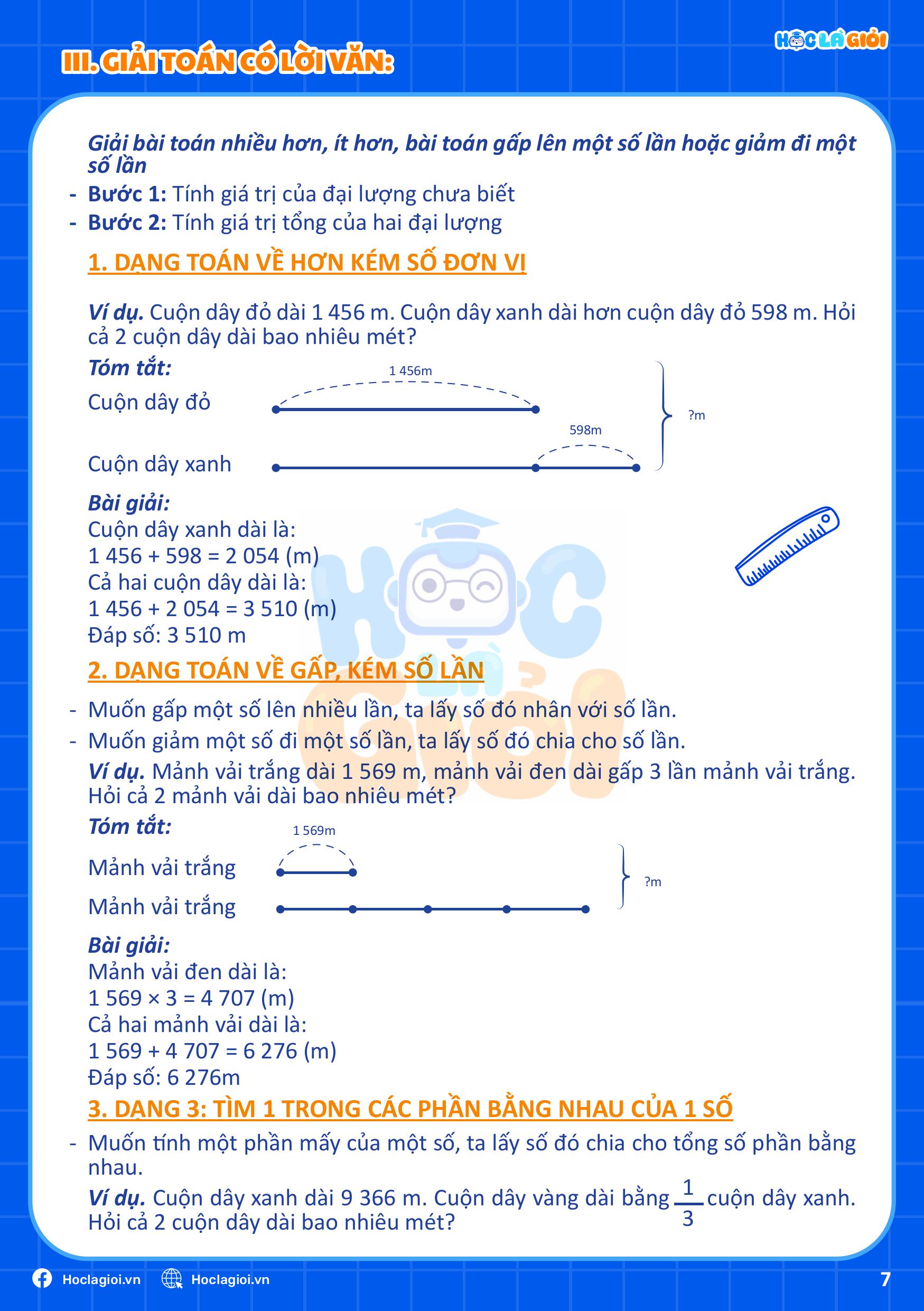 tổng hợp kiến thức toán 3 