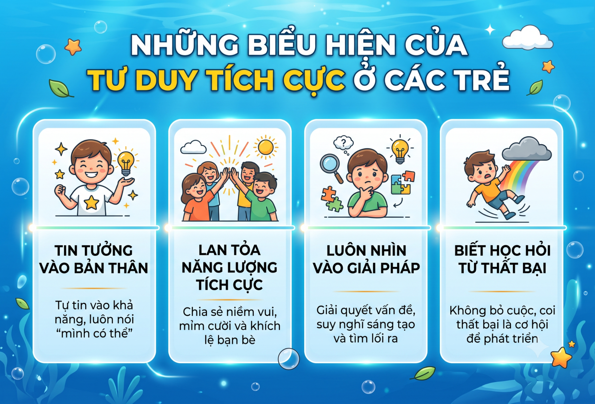 Những biểu hiện của tư duy tích cực ở các trẻ