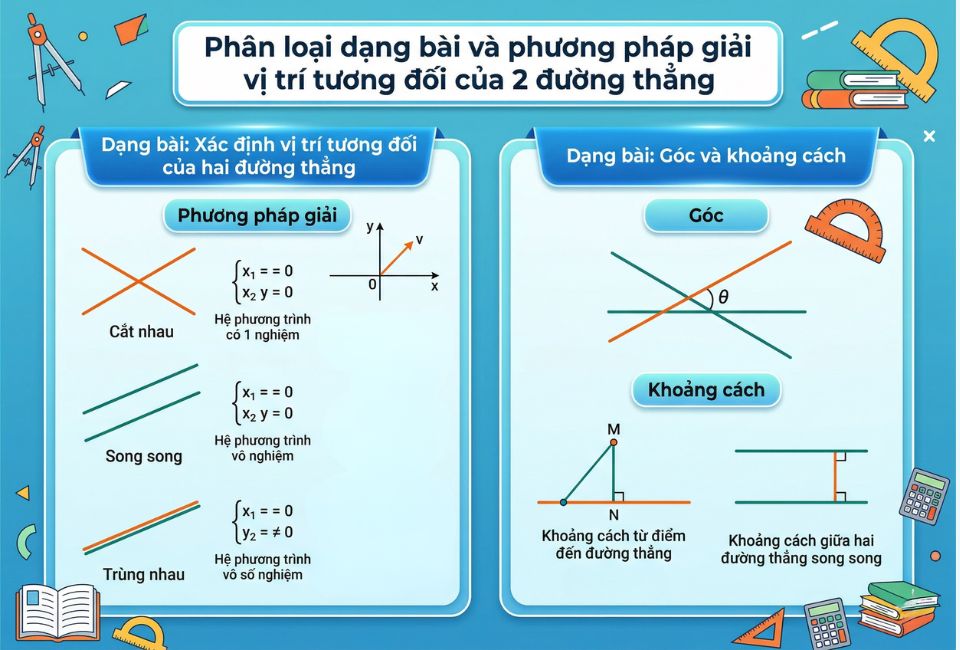 Các dạng bài xét vị trí tương đối của hai đường thẳng